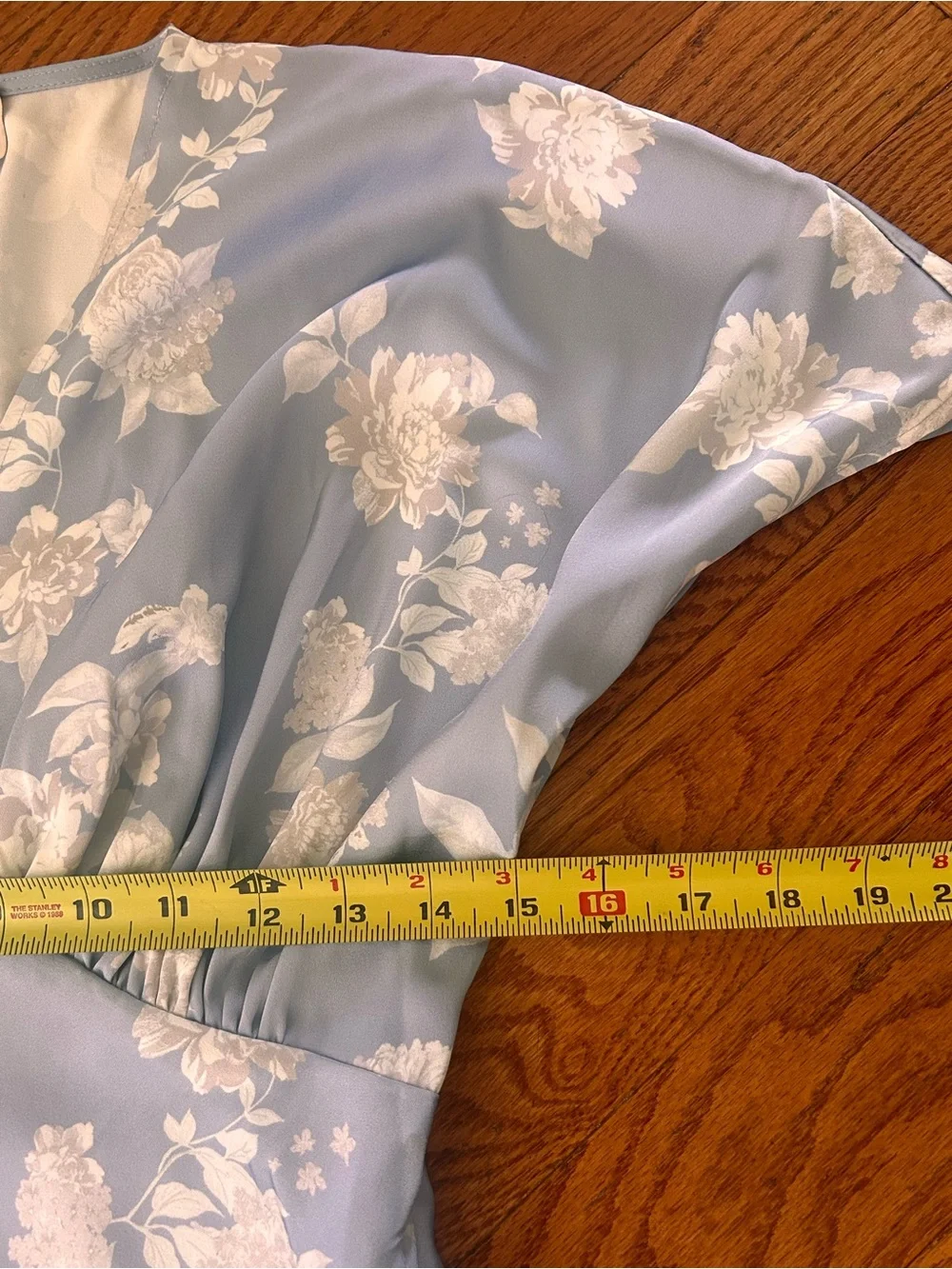 BHLDN Leila Blue Floral Maxi Dress 4 Deep V Flutter Sleeve Bridal Guest Shower - Picture 12 of 16